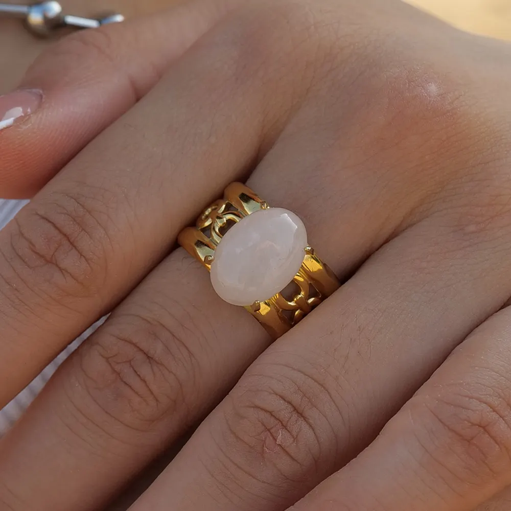 pink crystal ring